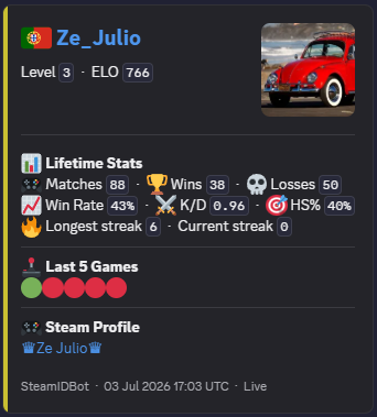 FACEIT Profile Lookup command preview
